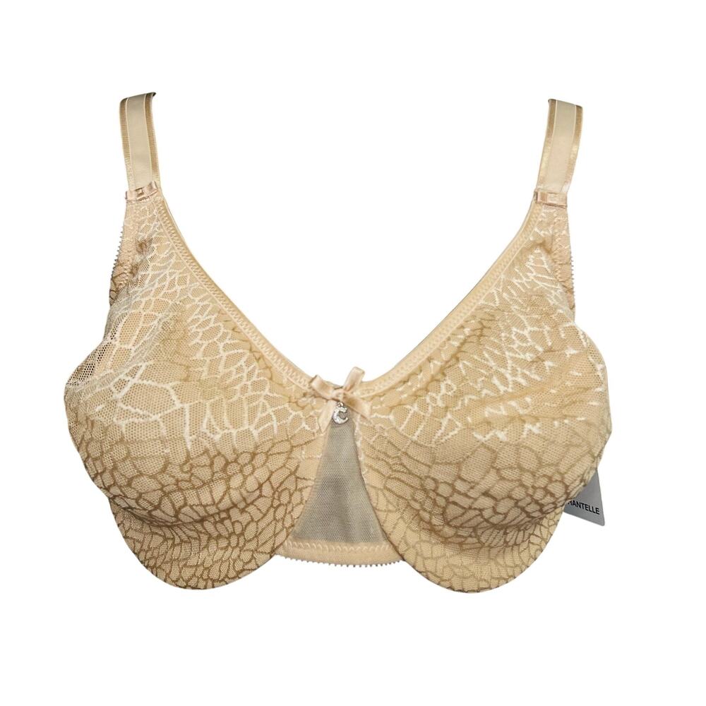 NWT Chantelle C Magnifique Lace Minimizer Bra Nude Beige Underwire 38E 38DDD